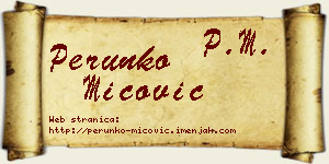Perunko Mićović vizit kartica